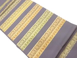 横段に花唐草模様織出し名古屋帯